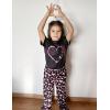 Arshiner Girls Pajama Set 3 Piece Short Sleeve Sleepwear Summer Soft Cute Pjs Outfits(Butterfly Heart)