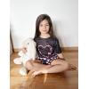 Arshiner Girls Pajama Set 3 Piece Short Sleeve Sleepwear Summer Soft Cute Pjs Outfits(Butterfly Heart)
