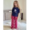 Arshiner Girls Pajama Set 3 Piece Short Sleeve Sleepwear Summer Soft Cute Pjs Outfits(Cat Heart)