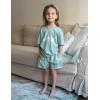 Arshiner Girls Pajama Set 3 Piece Short Sleeve Sleepwear Summer Soft Cute Pjs Outfits(Green Daisy)