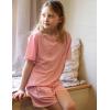 Arshiner Girls Pajama Set 3 Piece Short Sleeve Sleepwear Summer Soft Cute Pjs Outfits(Pink)