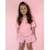Arshiner Girls Pajama Set 3 Piece Short Sleeve Sleepwear Summer Soft Cute Pjs Outfits(Pink)