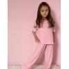 Arshiner Girls Pajama Set 3 Piece Short Sleeve Sleepwear Summer Soft Cute Pjs Outfits(Pink)