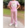 Arshiner Girls Pajama Set 3 Piece Short Sleeve Sleepwear Summer Soft Cute Pjs Outfits(Pink Dog)