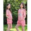 Arshiner Girls Pajama Set 3 Piece Short Sleeve Sleepwear Summer Soft Cute Pjs Outfits(Potted Cat Plaid)