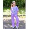 Arshiner Girls Pajama Set 3 Piece Short Sleeve Sleepwear Summer Soft Cute Pjs Outfits(Purple Cat)