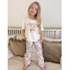 Arshiner Girls Pajama Set 3 Piece Short Sleeve Sleepwear Summer Soft Cute Pjs Outfits(Rainbow Teddy)