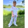 Arshiner Girls Pajama Set 3 Piece Short Sleeve Sleepwear Summer Soft Cute Pjs Outfits(Tie Dye Swirl)