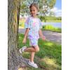 Arshiner Girls Pajama Set 3 Piece Short Sleeve Sleepwear Summer Soft Cute Pjs Outfits(Tie Dye Swirl)