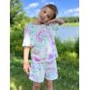 Arshiner Girls Pajama Set 3 Piece Short Sleeve Sleepwear Summer Soft Cute Pjs Outfits(Tie Dye Swirl)
