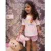 Arshiner Girls Pajama Set 3 Piece Short Sleeve Sleepwear Summer Soft Cute Pjs Outfits(Tie-dye Ice Cream)