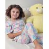 Arshiner Girls Pajama Set 3 Piece Short Sleeve Sleepwear Summer Soft Cute Pjs Outfits(Watercolor)