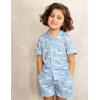 Arshiner Girls Pajamas Sets Short Sleeve Kids Pjs Button Down Sleepwear for 4-13Y(Blue Moon)
