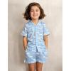Arshiner Girls Pajamas Sets Short Sleeve Kids Pjs Button Down Sleepwear for 4-13Y(Blue Moon)