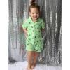 Arshiner Girls Pajamas Sets Short Sleeve Kids Pjs Button Down Sleepwear for 4-13Y(Green Avocado)