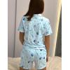 Arshiner Girls Pajamas Sets Short Sleeve Kids Pjs Button Down Sleepwear for 4-13Y(Light Blue Stars)