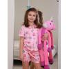 Arshiner Girls Pajamas Sets Short Sleeve Kids Pjs Button Down Sleepwear for 4-13Y(Pink Donut)