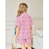 Arshiner Girls Pajamas Sets Short Sleeve Kids Pjs Button Down Sleepwear for 4-13Y(Pink Heart)