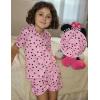Arshiner Girls Pajamas Sets Short Sleeve Kids Pjs Button Down Sleepwear for 4-13Y(Pink Heart)