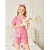 Arshiner Girls Pajamas Sets Short Sleeve Kids Pjs Button Down Sleepwear for 4-13Y(Pink Leopard)