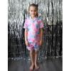 Arshiner Girls Pajamas Sets Short Sleeve Kids Pjs Button Down Sleepwear for 4-13Y(Purple Tie-dye)