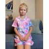 Arshiner Girls Pajamas Sets Short Sleeve Kids Pjs Button Down Sleepwear for 4-13Y(Purple Tie-dye)