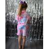 Arshiner Girls Pajamas Sets Short Sleeve Kids Pjs Button Down Sleepwear for 4-13Y(Purple Tie-dye)