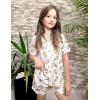 Arshiner Girls Pajamas Sets Short Sleeve Kids Pjs Button Down Sleepwear for 4-13Y(White Cartoon)