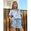 Arshiner Girls Pajamas Silk Satin Pajama Set 2 Piece Button Down Pjs Ruffle Sleepwear(Light Blue)