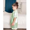 Arshiner Girls Pajamas Silk Satin Pajama Set 2 Piece Button Down Pjs Ruffle Sleepwear(Light Green)
