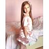 Arshiner Girls Pajamas Silk Satin Pajama Set 2 Piece Button Down Pjs Ruffle Sleepwear(Light Pink)