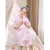 Arshiner Girls Pajamas Silk Satin Pajama Set 2 Piece Button Down Pjs Ruffle Sleepwear(Pink Leopard)