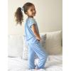 Arshiner Girls Pajamas Soft 2 Piece Pjs Sets Ruffle Short Sleeve Long Pants Sleepwear(Blue)