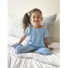 Arshiner Girls Pajamas Soft 2 Piece Pjs Sets Ruffle Short Sleeve Long Pants Sleepwear(Blue)