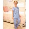 Arshiner Girls Pajamas Soft 2 Piece Pjs Sets Ruffle Short Sleeve Long Pants Sleepwear(Blue Cherry)