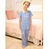 Arshiner Girls Pajamas Soft 2 Piece Pjs Sets Ruffle Short Sleeve Long Pants Sleepwear(Blue Cherry)