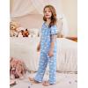 Arshiner Girls Pajamas Soft 2 Piece Pjs Sets Ruffle Short Sleeve Long Pants Sleepwear(Blue Moon)