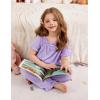Arshiner Girls Pajamas Soft 2 Piece Pjs Sets Ruffle Short Sleeve Long Pants Sleepwear(Light Purple)