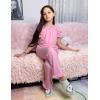 Arshiner Girls Pajamas Soft 2 Piece Pjs Sets Ruffle Short Sleeve Long Pants Sleepwear(Pink)