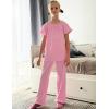 Arshiner Girls Pajamas Soft 2 Piece Pjs Sets Ruffle Short Sleeve Long Pants Sleepwear(Pink)
