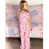 Arshiner Girls Pajamas Soft 2 Piece Pjs Sets Ruffle Short Sleeve Long Pants Sleepwear(Pink Boots)