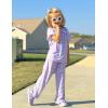 Arshiner Girls Pajamas Soft 2 Piece Pjs Sets Ruffle Short Sleeve Long Pants Sleepwear(Purple Stars)