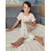 Arshiner Girls Pajamas Soft 2 Piece Pjs Sets Ruffle Short Sleeve Long Pants Sleepwear(White Flowers)