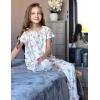 Arshiner Girls Pajamas Soft 2 Piece Pjs Sets Ruffle Short Sleeve Long Pants Sleepwear(White Pink Flowers)