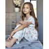 Arshiner Girls Pajamas Soft 2 Piece Pjs Sets Ruffle Short Sleeve Long Pants Sleepwear(White Pink Flowers)