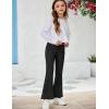 Arshiner Girls Print Flare Leggings Kids Elastic High Waisted Bell Bottoms Yoga Pants with Pockets(Black)