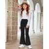 Arshiner Girls Print Flare Leggings Kids Elastic High Waisted Bell Bottoms Yoga Pants with Pockets(Black)