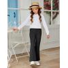 Arshiner Girls Print Flare Leggings Kids Elastic High Waisted Bell Bottoms Yoga Pants with Pockets(Black)