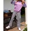 Arshiner Girls Print Flare Leggings Kids Elastic High Waisted Bell Bottoms Yoga Pants with Pockets(Black Checkered)