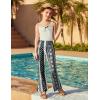 Arshiner Girls Print Flare Leggings Kids Elastic High Waisted Bell Bottoms Yoga Pants with Pockets(Black White Floral)